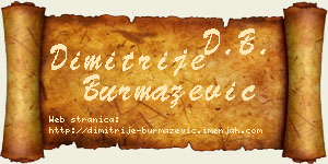 Dimitrije Burmazević vizit kartica